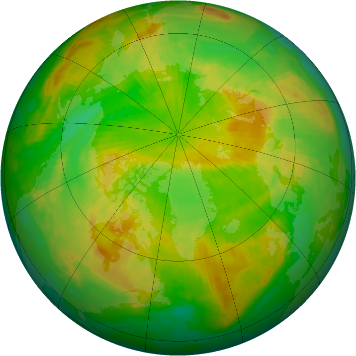 Arctic ozone map for 10 June 2003